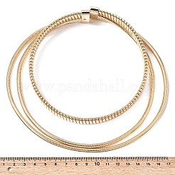 合金3層スネークチェーンチョーカーネックレス（鉄留め具付き）  ゴールドカラー  内径：4.72インチ（12cm）&nbsp;NJEW-P353-01G
