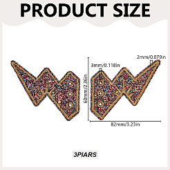 Polyester & Felt & Sequin Embroider Thread Iron on/Sew On Patches&nbsp;DIY-WH0591-578
