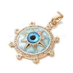 Brass Micro Pave Clear Cubic Zirconia Pendants&nbsp;LS-KK-C264-05G