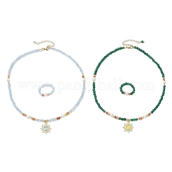 White Jade Jewerly Sets&nbsp;SJEW-JS01338