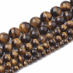 Natural Tiger Eye Beads Strands&nbsp;G-S333-14mm-001