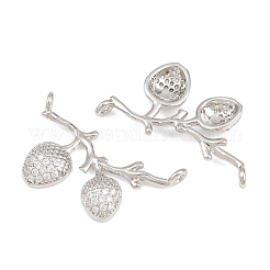 Brass Micro Pave Clear Cubic Zirconia Pendants&nbsp;KK-K340-44P