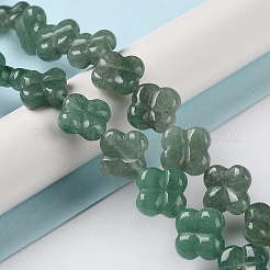 天然石グリーンアベンチュリンビーズ連売り  花  13~14x13~14x5~5.5mm  穴：1.2mm  約15個/連  7.95''（20.2センチメートル）&nbsp;G-M418-D06-01