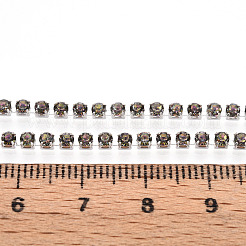 鉄ラインストーンカップチェーン  スプールで  銀  アザミ  2~2.5x2~2.5x2~2.5mm  約30.00フィート（9.14m）/ロール&nbsp;CH-T006-01A-02