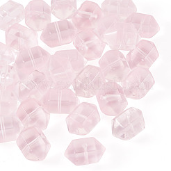 透明なハンドメイドランプワークビーズ30個。  弾丸の形  多面カット  ミスティローズ  12x19.5x13.5mm  穴：1.6mm&nbsp;LAMP-TADJ0001-12K