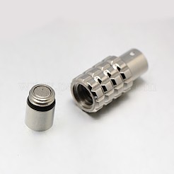 変色しにくい304ステンレススチール製のマグネット留め具と接着端  コラム  ステンレス鋼色  24x9mm  穴：6mm&nbsp;X-STAS-J016-01P