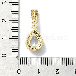 Rack Plating Real 18K Gold Plated Brass Micro Pave Cubic Zirconia Pendants&nbsp;KK-B084-07G-05