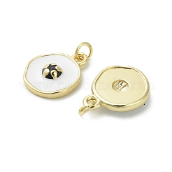 Brass Enamel Pendants&nbsp;KK-D384-01G-02