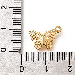 真鍮チャーム  蝶のチャーム  18KGP本金メッキ  10x14x2mm  穴：1.2mm&nbsp;KK-K294-15G