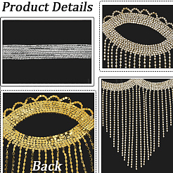 Alloy Rhinestone Chain Tassel Face Eye Mask for Women&nbsp;AJEW-WH20006-209G
