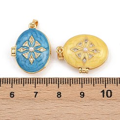 Plastic Imitation Pearl Locket Pendants&nbsp;KK-P335-11G