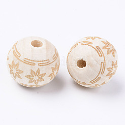 Unfinished Natural Wood European Beads&nbsp;LS-WOOD-S057-010B