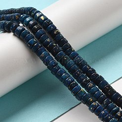 天然ドロマイトビーズ連売り  合成オパールと  染め  ディスク  ヒシビーズ  マリンブルー  6x3mm  穴：0.8mm  約124個/連  15.75''（40センチメートル）&nbsp;G-K350-B01-02D