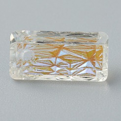 Embossed Glass Rhinestone Pendants&nbsp;GLAA-J101-07A-001SI