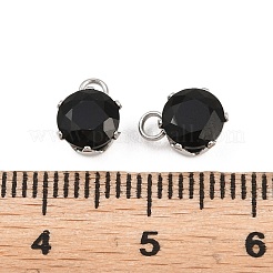 304 Stainless Steel Micro Pave Cubic Zirconia Pendants&nbsp;STAS-H240-57P-11