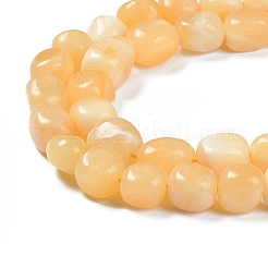 天然石トパーズ翡翠ビーズ連売り  ナゲットの転がった石  6.5~15x7~14x7~14mm  穴：1~1.4mm  約32~33個/連  15.16~ 15.75インチ（38.5~40cm）&nbsp;G-C038-02P