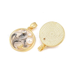Brass Enamel Pendants&nbsp;KK-CBAEBFB-08G-01