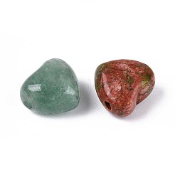天然および合成混合石ビーズ  ハート  染めと未染色の混合  11~11.5x12~12.5x8mm  穴：1.6mm&nbsp;G-T142-48