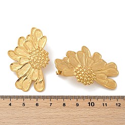 304ステンレススチールスタッドピアス  イオンプレーティング（ip）  花  左右  14KGP本金メッキ  50x33mm&nbsp;EJEW-G423-26G