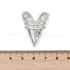 304ステンレススチールカフリング  ハート  ステンレス鋼色  25x33mm  内径：17mm&nbsp;RJEW-D306-05P