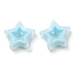 アクリルビーズ  二層ビーズ  スター  ミックスカラー  21.5x22x6mm  穴：3mm&nbsp;X-SACR-G033-02-M