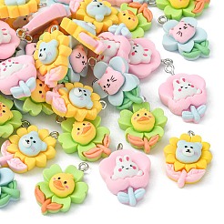 40Pcs 4 Styles Opaque Resin Pendants&nbsp;RESI-CJ0002-85