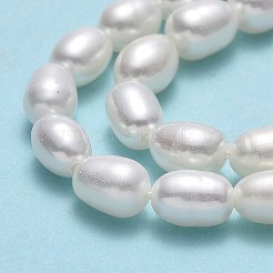 天然養殖淡水パールビーズ連売り  ライス  リネン  5.5~7x4~5mm  穴：0.7mm  約55~60個/連  14.57''（37センチメートル）&nbsp;PEAR-J006-13C-01