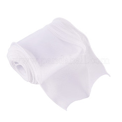 12mポリエステルウェーブエッジリボン  衣服アクセサリー用  ホワイト  4-1/2~4-3/4インチ（115~120mm）&nbsp;DIY-TA0012-80