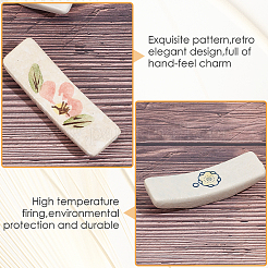 5Pcs 5 Styles Ceramic Chopsticks Stand&nbsp;DJEW-CP0001-38B