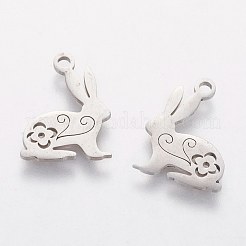 Non-Tarnish 201 Stainless Steel Bunny Pendants&nbsp;STAS-S105-T489