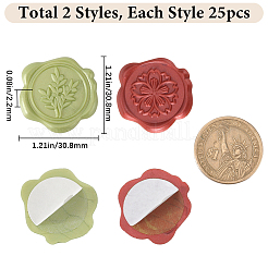 50Pcs 2 Styles Adhesive Wax Seal Stickers&nbsp;DIY-CP0010-26A