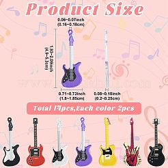 14Pcs 7 Styles Opaque Printed Acrylic Pendants&nbsp;MACR-YW0004-85