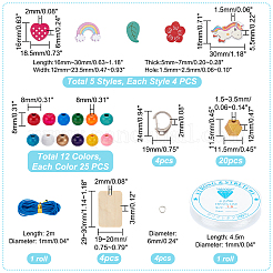 DIY Wood Beaded Bracelets and Keychains Making Kit&nbsp;DIY-PH0008-94