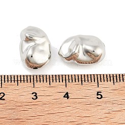 CCBプラスチックビーズ  ナゲット  プラチナ  15x10x6.5mm  穴：1.4mm  約1020個/500g&nbsp;CCB-S164-34P