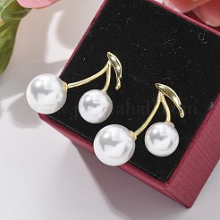 Brass Cherry Stud Earrings&nbsp;EJEW-R016-12G