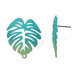 Spray Painted Iron Stud Earring Findings&nbsp;IFIN-N008-019-A01