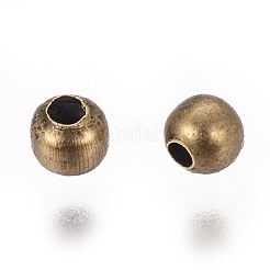 真鍮製スペーサービーズ  シームレス  ラウンド  アンティークブロンズ  3mm  穴：1~1.2mm  約625個/20g&nbsp;X-J0K2F052
