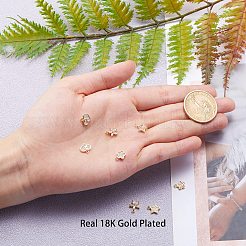 真鍮マイクロパヴェクリアキュービックジルコニアチャーム  混合図形  18KGP本金メッキ  8個/箱&nbsp;KK-SZ0001-18G