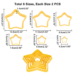 耐熱皿型セット  耐熱皿ツール  スター  ゴールド  4~13.5x4.2~13.8x1.3~1.4cm  6個/セット&nbsp;DIY-WH0215-61