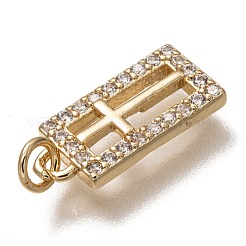 Brass Micro Pave Clear Cubic Zirconia Pendants&nbsp;ZIRC-B002-06G