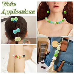 ラバー加工オペークアクリルビーズ  ラウンド  芝生の緑  16mm  穴：2mm  約227個/490g&nbsp;LS-MACR-CJC0009-02C