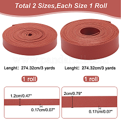 2ロール、2スタイル、3ヤードの両面合成皮革コード  フラット  服飾材料  シエナ  12~20x1.7mm  1ロール/スタイル&nbsp;LC-WR0001-01A