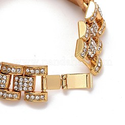 Men's Crystal Rhinestone Solid Link Chain Bracelet&nbsp;BJEW-I297-02G