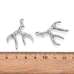 合金のチベット風チャーム  鹿の角/鹿のチャーム  アンティークシルバー  36.5x29.5x2.5mm  穴：2mm&nbsp;TIBEP-T054-32AS