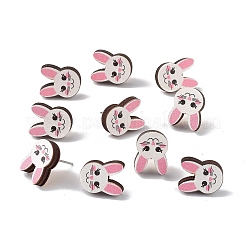 Natual Wood Easter Stud Earrings&nbsp;EJEW-C013-02B