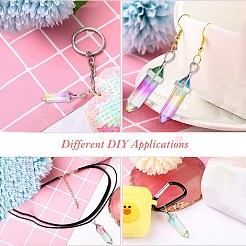 14Pcs 7 Colors Faceted Bullet Glass Pointed Pendants&nbsp;GLAA-CJ0001-71