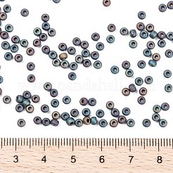 MIYUKIラウンドロカイユビーズ  日本製シードビーズ  （rr401fr）マットブラックab  8/0  3mm  穴：1mm  約422~455PCS /ボトル  10 G /ボトル&nbsp;SEED-JP0009-RR0401FR