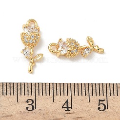 Brass Micro Pave Cubic Zirconia Pendants&nbsp;KK-Z136-35G-02