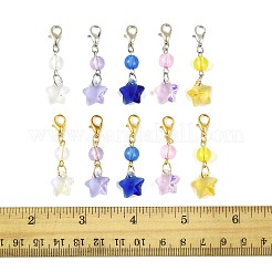 50Pcs Glass & Acrylic Star Pendant Decorations&nbsp;HJEW-FS00046