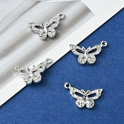 20 個 5 スタイルプラチナ合金クリスタルラインストーンペンダント  月のチャームと蝶  ミックスカラー  15~20.5x12~17x2~2.5mm  穴：1.6~2mm  4個/スタイル&nbsp;ALRI-YW0001-22